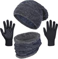 winter beanie gloves slouchy touchscreen outdoor recreation for climbing logo