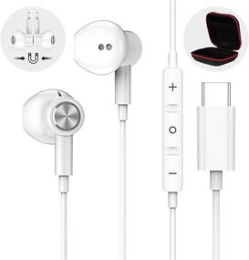 img 4 attached to 🎧 Наушники APETOO USB C для Samsung S20 FE, наушники Type C с микрофоном, HiFi стерео магнитные наушники для Galaxy S20+ Note 20 Ultra Note 10+, Pixel 5 4 3 XL, OnePlus 8T 7T Pro - белые