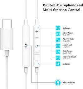 img 2 attached to 🎧 Наушники APETOO USB C для Samsung S20 FE, наушники Type C с микрофоном, HiFi стерео магнитные наушники для Galaxy S20+ Note 20 Ultra Note 10+, Pixel 5 4 3 XL, OnePlus 8T 7T Pro - белые