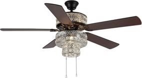 img 4 attached to 💎 River of Goods Glam Clear Crystal Double-Lit LED Ceiling Fan - 52 Inch Width