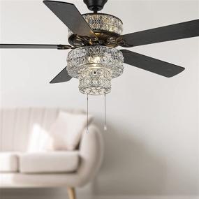 img 3 attached to 💎 River of Goods Glam Clear Crystal Double-Lit LED Ceiling Fan - 52 Inch Width