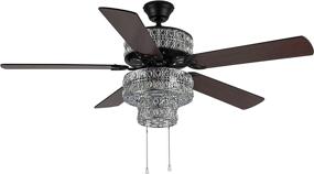 img 1 attached to 💎 River of Goods Glam Clear Crystal Double-Lit LED Ceiling Fan - 52 Inch Width