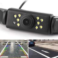 🚗 waterproof car rear view backup camera with 9 leds - license plate rearview camera for trucks, suvs, rvs, pickups, and vans - 120° view angle auto reversing camera logo