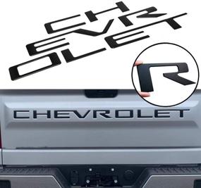 img 4 attached to 🚚 Матовые черные буквы с выпуклым 3D-эффектом для задней двери Chevrolet Silverado 2019-2021 - наклейки с прочным клеевым слоем, вставки из эмблем для задней двери