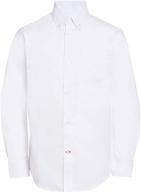 classic style: tommy hilfiger boys oxford dress shirt with chest pocket, long sleeve & regular fit logo