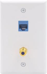 img 4 attached to 🔌 VCE Ethernet Coax Wall Plate: 2 порта с keyststone-разъемом Cat6 Coupler с контактами из золота и вставкой keyststone-разъема RG6 с позолоченными контактами - с UL-сертификацией.