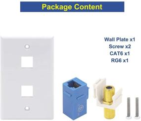 img 2 attached to 🔌 VCE Ethernet Coax Wall Plate: 2 порта с keyststone-разъемом Cat6 Coupler с контактами из золота и вставкой keyststone-разъема RG6 с позолоченными контактами - с UL-сертификацией.