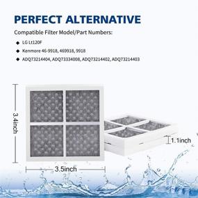 img 1 attached to 🌊 MARRIOTTO Refrigerator Water Filter LT1000PC Replacement + LT120F ADQ73334008 Fresh Air Filter - Compatible with LT1000P/PC/PCS, LT1000PC/PC/PCS, MDJ64844601, ADQ747935, ADQ74793504