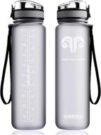 💪 32oz motivational fitness sports water bottle with removable strainer: fast flow, flip top leakproof design - perfect for office, school, gym, and workout - durable bpa free non-toxic hydration solution логотип