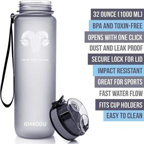 img 3 attached to 💪 32oz Motivational Fitness Sports Water Bottle with Removable Strainer: Fast Flow, Flip Top Leakproof Design - Perfect for Office, School, Gym, and Workout - Durable BPA Free Non-Toxic Hydration Solution