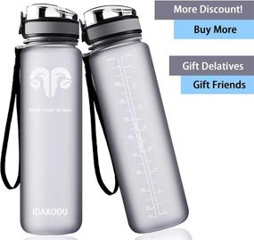 img 1 attached to 💪 32oz Motivational Fitness Sports Water Bottle with Removable Strainer: Fast Flow, Flip Top Leakproof Design - Perfect for Office, School, Gym, and Workout - Durable BPA Free Non-Toxic Hydration Solution