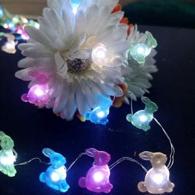 img 2 attached to Easter Decorations Rabbit String Lights: 10ft 40 LED Bunnies with Remote! Perfect for Tabletop, House, Patio, Wedding, Kindergartens, Party - Battery Operated