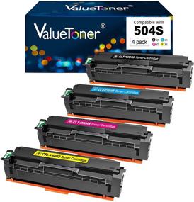 img 4 attached to Valuetoner Compatible Toner Cartridge Set for Samsung CLT 504S CLT-K504S - 4 Pack, Black, Cyan, Magenta, Yellow - for Xpress SL-C1860fw SL-C1810w CLX-4195fw CLP-415nw Printer
