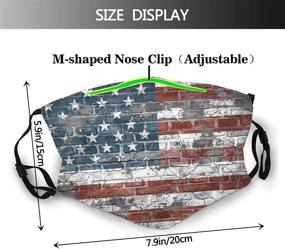 img 3 attached to USA Flag Face Mask + Bald Eagle Print - Patriotic, Washable, Reusable | Adjustable Unisex Mask Set with 10 Filters - Pack of 3
