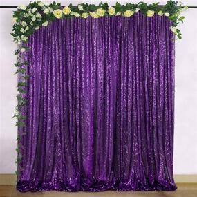 img 3 attached to 💜 Sparkling Sequin Backdrop Curtain: Purple 5FTx10FT Glitter Wedding & Party Photography Backdrop