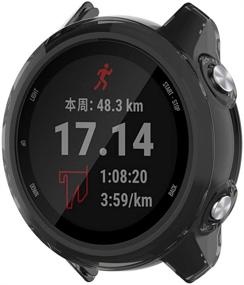 img 3 attached to 📱 Премиальный чехол из термопластичного полиуретана для Garmin Forerunner 245 - Прозрачная оболочка, черная, из ТПУ - Всеобъемлющая защита для Garmin 245/245M