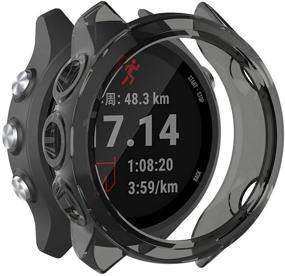 img 4 attached to 📱 Премиальный чехол из термопластичного полиуретана для Garmin Forerunner 245 - Прозрачная оболочка, черная, из ТПУ - Всеобъемлющая защита для Garmin 245/245M