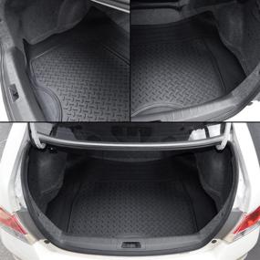 img 3 attached to Universal Trimmable Heavy Duty Cargo Liner Floor Mats for Car Truck SUV - Motor Trend Odorless, Foldable, All-Weather Protection for Trunk