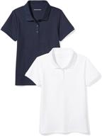 shop the versatile amazon essentials short sleeve uniform interlock girls' clothing collection: tops, tees & blouses logo