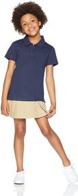 img 3 attached to Shop the Versatile Amazon Essentials Short Sleeve Uniform Interlock Girls' Clothing Collection: Tops, Tees & Blouses