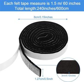 img 3 attached to 🔒 Adhesive Backing Self-Stick Heavy Duty 1/2 x 60 Inch Felt Strips - Polyester Felt Strip Rolls for Furniture Protection and DIY Projects - Black, 4 Rolls