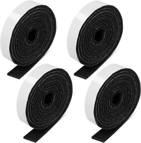 img 4 attached to 🔒 Adhesive Backing Self-Stick Heavy Duty 1/2 x 60 Inch Felt Strips - Polyester Felt Strip Rolls for Furniture Protection and DIY Projects - Black, 4 Rolls