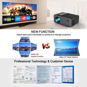 img 2 attached to WIKISH Wifi Bluetooth Portable Projector: Stream Wirelessly, Enjoy Outdoor Cinema Experience with LED LCD Android Proyector, HDMI & USB, Perfect for Tv Box, PS4, Tablet, Laptop