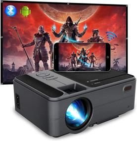 img 4 attached to WIKISH Wifi Bluetooth Portable Projector: Stream Wirelessly, Enjoy Outdoor Cinema Experience with LED LCD Android Proyector, HDMI & USB, Perfect for Tv Box, PS4, Tablet, Laptop