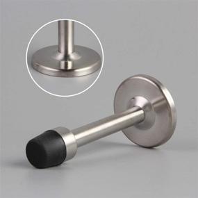 img 4 attached to 🚪 5-Inch Brushed Satin Nickel Door Stopper – Stainless Steel Modern Soft-Catch Mute Door Holder Wall-Mount Doorstop for Hotel, Home, Restaurant – Silver Door Wall Protector