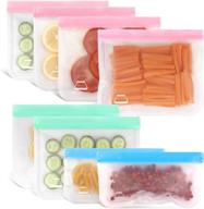 👜 convenient 8 pack reusable storage bags: leakproof freezer bags, sandwich bags, snack bags for food storage, marinating, and more! логотип