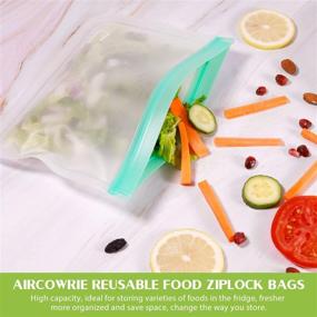 img 3 attached to 👜 Convenient 8 Pack Reusable Storage Bags: Leakproof Freezer Bags, Sandwich Bags, Snack Bags for Food Storage, Marinating, and More!