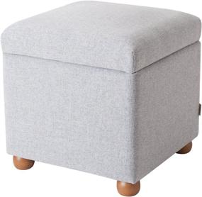 img 2 attached to 🪑 Stylish & Functional: Jennifer Taylor Home Jacob Storage Ottoman in Light Grey