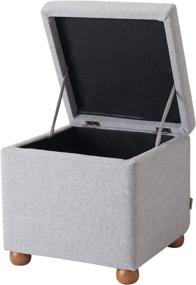 img 3 attached to 🪑 Stylish & Functional: Jennifer Taylor Home Jacob Storage Ottoman in Light Grey