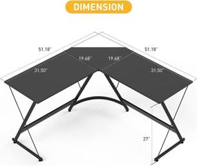 img 3 attached to 🖥️ Yesker L-Shaped Computer Desk for Home Office Corner Gaming - 51 Inch Space-Saving Workstation Table, Modern Writing and Studying Desk - Easy to Assemble, Black