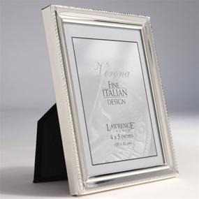 img 2 attached to 🖼️ Polished Silver Plate Bead Border Picture Frame by Lawrence Frames - 4x5 Size