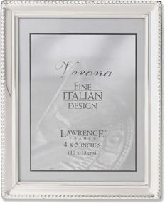 img 3 attached to 🖼️ Polished Silver Plate Bead Border Picture Frame by Lawrence Frames - 4x5 Size