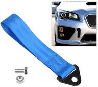 🏎️ pursuestar nylon racing sports tow strap drift rally emergency tool, high strength, for front/rear bumper towing hooks - blue logo