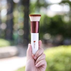 img 3 attached to 💄 DUcare Rose Golden/White Flat Top Kabuki Foundation Brush - Synthetic Professional Liquid Blending Mineral Powder Makeup Tool