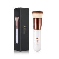 💄 ducare rose golden/white flat top kabuki foundation brush - synthetic professional liquid blending mineral powder makeup tool logo