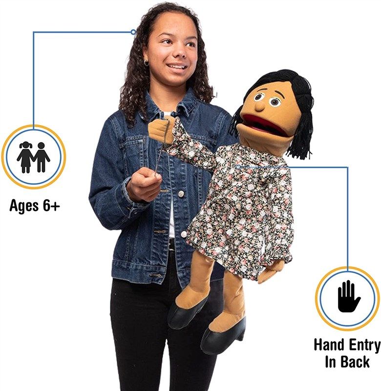 maria hispanic teacher ventriloquist puppet 로고