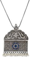 💍 exquisite aheli vintage inspired oxidized crafted chain with pendant necklace for indian women - ideal ethnic traditional wedding fashion jewelry logo