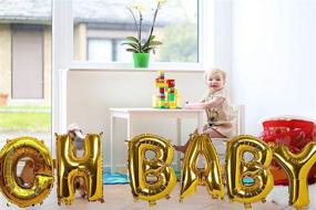 img 1 attached to Pack of 6 Jumbo 40-Inch Gold Metallic Foil Letter Mylar Balloon Banner Garland for Baptism, Christening, Baby Shower, Gender Reveal, Sweet Sixteen, or Birthday Party Supplies - Ideal for Girl or Boy Celebration