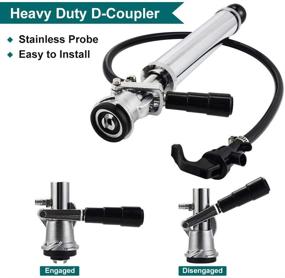 img 2 attached to 🍺 FERRODAY 8-inch Heavy Duty D-System Keg Pump for US Sankey Keg - Perfect Party Pump, Picnic Tap, or Kegerator Accessory - Easy to Use, Durable Lock, High-Quality Draft Beer Keg Pump