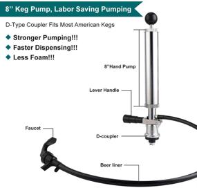 img 3 attached to 🍺 FERRODAY 8-inch Heavy Duty D-System Keg Pump for US Sankey Keg - Perfect Party Pump, Picnic Tap, or Kegerator Accessory - Easy to Use, Durable Lock, High-Quality Draft Beer Keg Pump