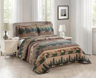 stitched bedspread bedding grizzly backcountry logo
