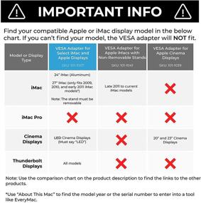 img 3 attached to 🖥️ Optimized VESA Mount Adapter for 24-inch Aluminum iMac, 27-inch iMac (2009-2011), Cinema Display, Thunderbolt Displays - Upgrading Apple iMac VESA Adapter MD179ZM/A, iMac VESA Kit