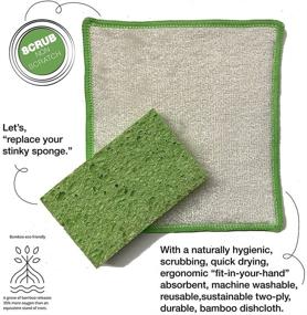 img 3 attached to 🍃 Whiff Botanicals Bamboo Dishcloths & Kitchen Cloths - Reusable, Hygienic, Scrubbing Power, Washable Absorbent Durability, Sustainable Cleaning Essential - Dish Rags to Replace Your Sponge