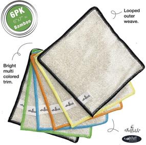 img 4 attached to 🍃 Whiff Botanicals Bamboo Dishcloths & Kitchen Cloths - Reusable, Hygienic, Scrubbing Power, Washable Absorbent Durability, Sustainable Cleaning Essential - Dish Rags to Replace Your Sponge