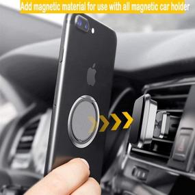 img 2 attached to 📱 Sunwuun 1 Pack Phone Ring Holder with Magnetic Car Grip - Ultra-Thin Mobile Stand for iPhone 11 Pro, 8 Plus, Sony, Nexus, and More (Pink)