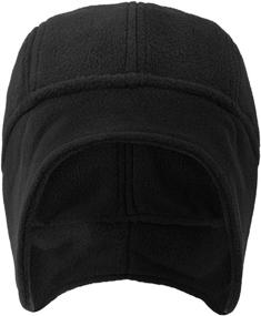 img 2 attached to LLmoway Windproof Fleece Beanie Hat with Ear Flaps, Winter Soft Warm Skull Cap